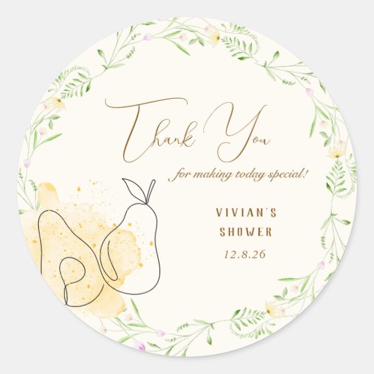 Wasserfarbenfrohe Blumengarten Vielen Dank Runder Aufkleber (Vorderseite)