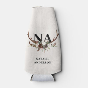 Wasserfarbenfrohe Blumengestüte fallen rustikal Flaschenkühler