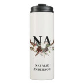 Wasserfarbenfrohe Blumengestüte fallen rustikal Thermosbecher (Vorderseite)