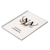 Wasserfarbenfrohe Blumengestüte fallen rustikales  Notizblock (Linke Seite)