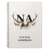 Wasserfarbenfrohe Blumengestüte fallen rustikales Notizblock (Vorderseite)