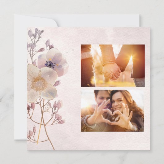 Wasserfarbenfrohe Blumenzehen Speichern Sie die Da Save The Date (Rückseite)