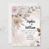 Wasserfarbenfrohe Blütengeometrische Gestaltung Einladung (Vorderseite)