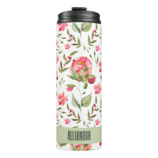 Wasserfarbenfrohe Blütentherme - Elegant Thermosbecher