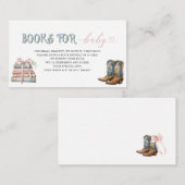 Wasserfarbenfrohe Boots oder Bows Babyduschbücher  Begleitkarte (Vorne/Hinten)