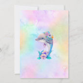 Wasserfarbenfrohe Delphin-Babydusche Einladung (Rückseite)