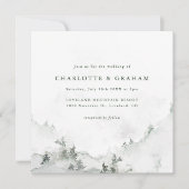Wasserfarbenfrohe, einfache Waldhochzeit Einladung (Vorderseite)