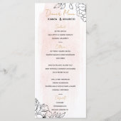 Wasserfarbenfrohe Elegante mit Schwarz-Blumen-Akze Menükarte (Vorderseite)