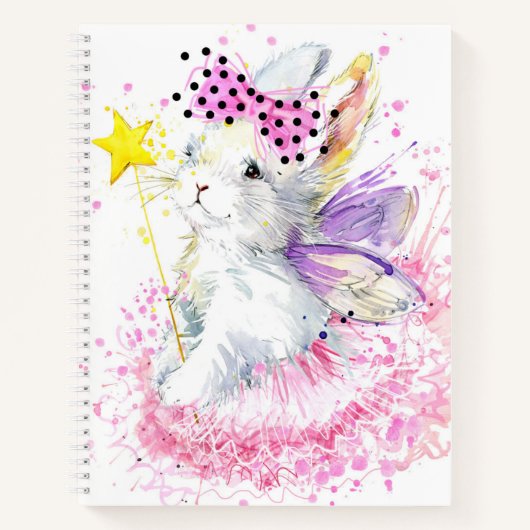 Wasserfarbenfrohe Fairy Bunny Notizblock (Vorderseite)