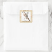 Wasserfarbenfrohe Feuertaube, Schildkröte Quadratischer Aufkleber (Tasche)