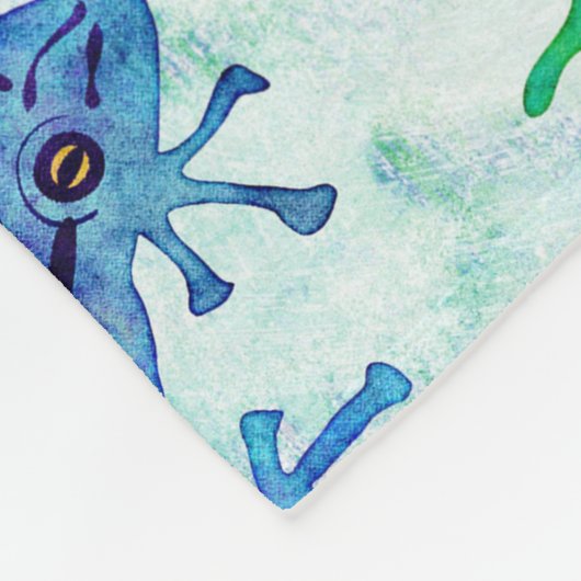 Wasserfarbenfrohe Frösche Dragonfly Natur Fleecedecke (Ecke)