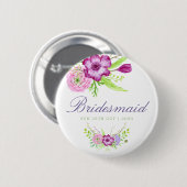 Wasserfarbenfrohe Frühjahr 2018 Hochzeitsjury Button (Vorne & Hinten)