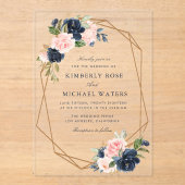 Wasserfarbenfrohe, geometrische Hochzeit Acryleinladungen (Vorderseite)