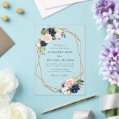 Wasserfarbenfrohe, geometrische Hochzeit Acryleinladungen (In Situ (Hochzeit))