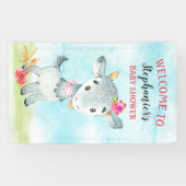 Wasserfarbenfrohe Girl Goat Baby Duschfarm Banner (Horizontal)