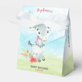 Wasserfarbenfrohe Girl Goat Baby Duschfarm Geschenkschachtel