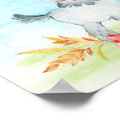 Wasserfarbenfrohe Girl Goat Baby Duschfarm Poster (Ecke)