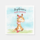 Wasserfarbenfrohe Girl Horse Baby Duschfarm Serviette (Vorderseite)