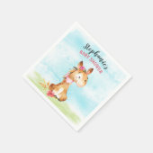 Wasserfarbenfrohe Girl Horse Baby Duschfarm Serviette (Ecke)