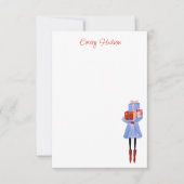 Wasserfarbenfrohe Girl Personalisiert Dankeskarte (Vorderseite)