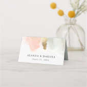 Wasserfarbenfrohe goldene Hochzeit Platzkarte (Rückseite)