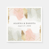 Wasserfarbenfrohe goldene Hochzeit Serviette (Vorderseite)