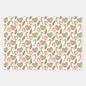 Wasserfarbenfrohe Häuser und Kerzenleuchten Weihna Geschenkpapier Set (Vorderseite 3)