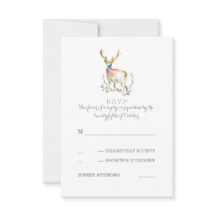 Wasserfarbenfrohe Hirschantler, die RSVP-Karten ho