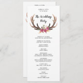 Wasserfarbenfrohe Hirsche Bohemische Landhochzeit Programm (Vorne/Hinten)