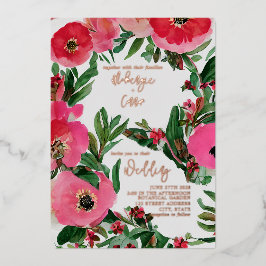 Wasserfarbenfrohe Hochzeit Folieneinladung