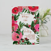 Wasserfarbenfrohe Hochzeit Folieneinladung (Stehend vorne)