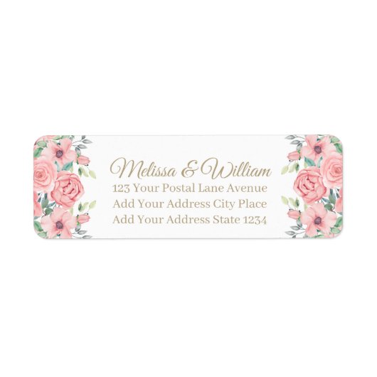 Wasserfarbenfrohe Hochzeitsfeier Rücksendeadresse (Vorne)