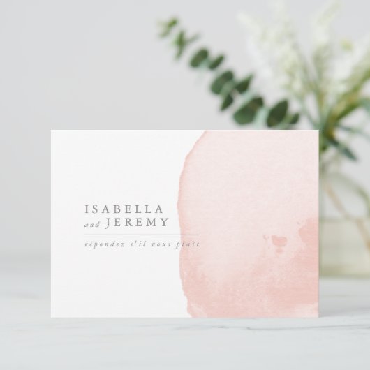 Wasserfarbenfrohe Hochzeitskarte R.S.V.P RSVP Karte (Stehend Vorderseite)