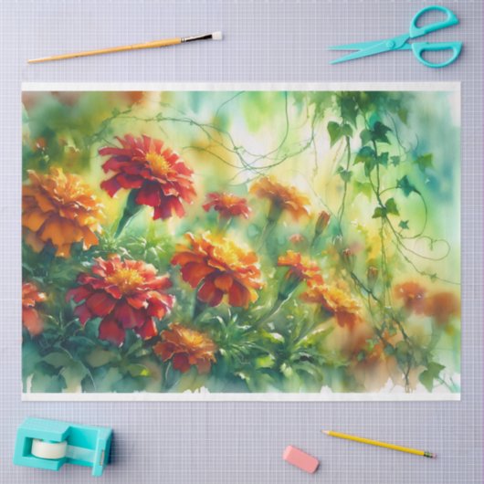 Wasserfarbenfrohe Jahrgänge und Weinberge Seidenpapier (Basteln)