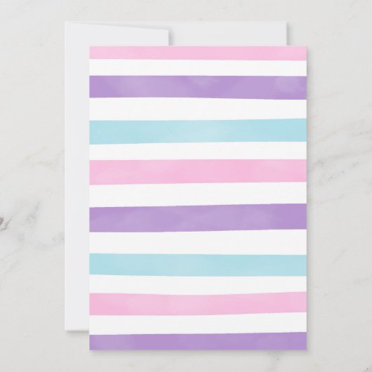 Wasserfarbenfrohe Kinder Einladung (Rückseite)