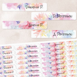 Wasserfarbenfrohe Kunstattacke Bis zu 4 Namen Wass Etiketten