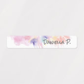 Wasserfarbenfrohe Kunstattacke Bis zu 4 Namen Wass Etiketten (Design 1)