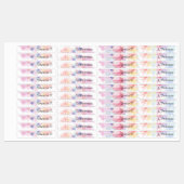 Wasserfarbenfrohe Kunstattacke Bis zu 4 Namen Wass Etiketten (Blatt)