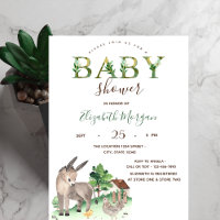 Wasserfarbenfrohe Landtiere Donkey-Kinderdusche