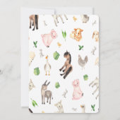 Wasserfarbenfrohe Landtiere Donkey-Kinderdusche Einladung (Rückseite)