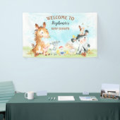 Wasserfarbenfrohe Landtiere Kinderdusche Banner (Messeveranstaltung)