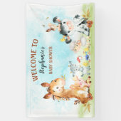 Wasserfarbenfrohe Landtiere Kinderdusche Banner (Vertikal)