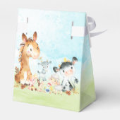 Wasserfarbenfrohe Landtiere Kinderdusche Geschenkschachtel (Rückseite)