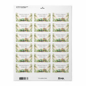 Wasserfarbenfrohe Landtiere Traktor Babydusche Adressaufkleber (Vorne)