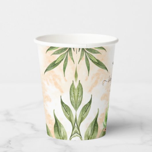 Wasserfarbenfrohe Landtiere Traktor Babydusche Pappbecher (Rechts)