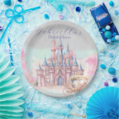 Wasserfarbenfrohe Märchen Thema Burg & Karriere Pappteller (Party)