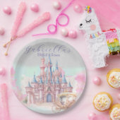 Wasserfarbenfrohe Märchen Thema Burg & Karriere Pappteller (Party)