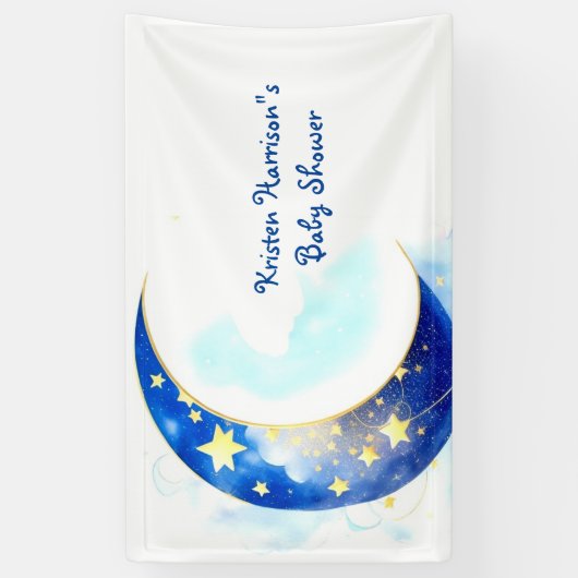 Wasserfarbenfrohe Mond- und Sternendusche Banner (Vertikal)