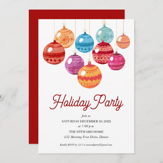 Wasserfarbenfrohe Ornamente Frische Pasta machen Einladung (Vorne/Hinten)