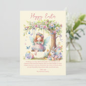 Wasserfarbenfrohe Osterfrühlingszucht Feiertagskarte (Stehend Vorderseite)